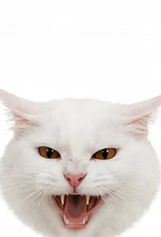 Picha's ears: aggressive / hissing